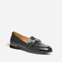 Mocassin Noir Détails Dorés -Caprices Chaussures Boutique WWWERM 10383580130 1