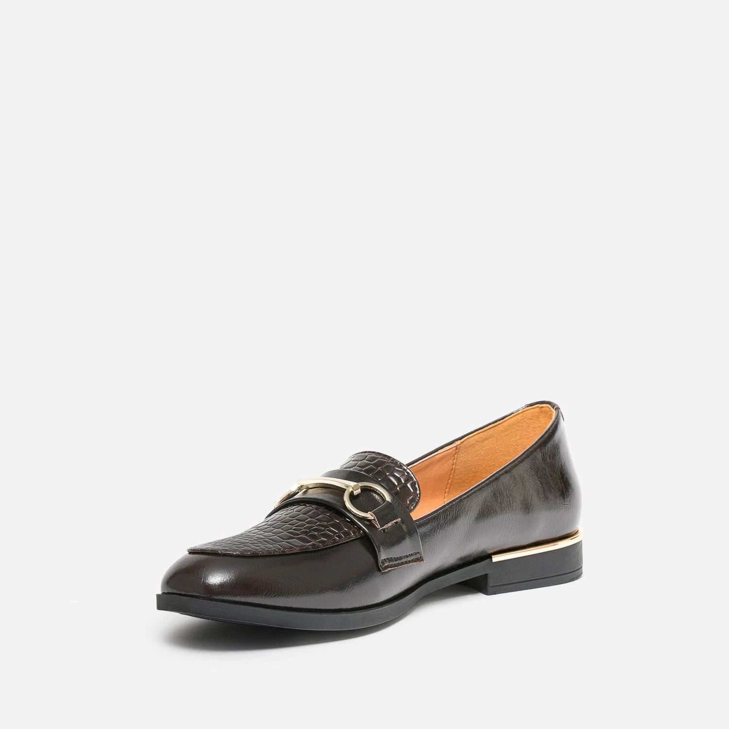 Mocassin Marron Verni Embossé Effet Python 5 Mocassin Marron Verni Embossé Effet Python – Image 3