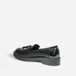 Mocassin Noir Vernis à Pompons -Caprices Chaussures Boutique WWWERM 10383580202 3