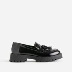 Mocassin TEXTO Noir Avec Pampille Semelle Crantée