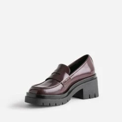 Mocassin TEXTO Bordeaux à Talon Cranté -Caprices Chaussures Boutique WWWERM 10383580231 2