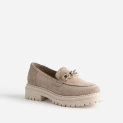 Mocassin TEXTO Beige Cuir Velours Semelle Crantée -Caprices Chaussures Boutique WWWERM 10383580268 1