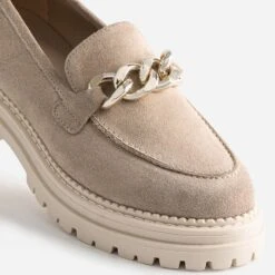 Mocassin TEXTO Beige Cuir Velours Semelle Crantée -Caprices Chaussures Boutique WWWERM 10383580268 5