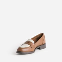 Mocassin Camel Et écru En Cuir -Caprices Chaussures Boutique WWWERM 10383580294 2