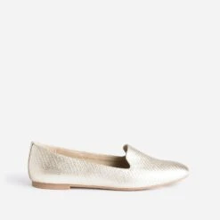 Slipper Doré Effet Tressage