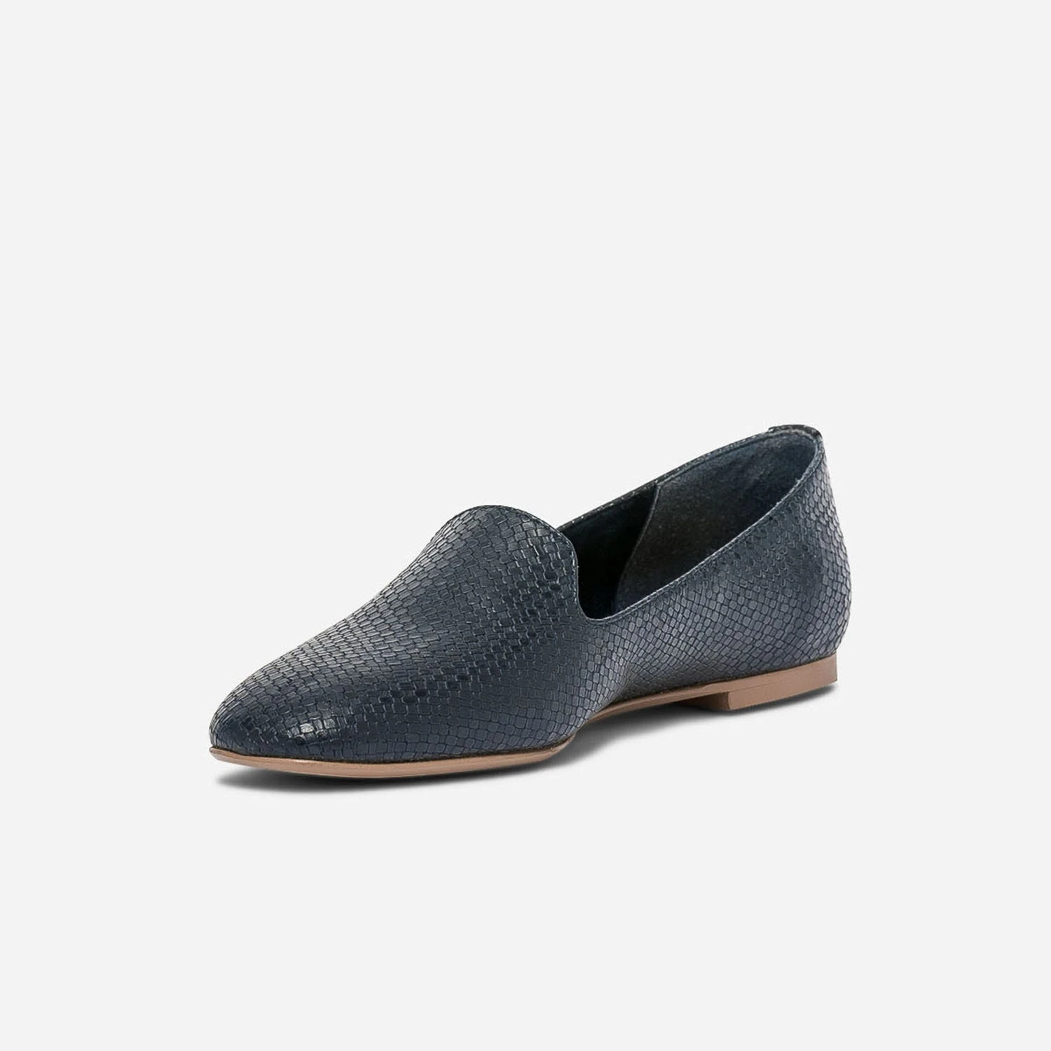 Slipper Bleu Marine Embossé Tressage 6 Slipper Bleu Marine Embossé Tressage – Image 4