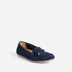 Mocassin Bleu Marine En Cuir Velours -Caprices Chaussures Boutique WWWERM 10383580360 1
