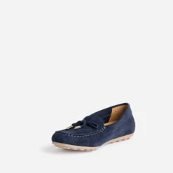 Mocassin Bleu Marine En Cuir Velours -Caprices Chaussures Boutique WWWERM 10383580360 2