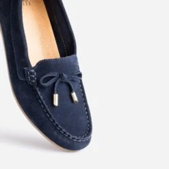 Mocassin Bleu Marine En Cuir Velours -Caprices Chaussures Boutique WWWERM 10383580360 5