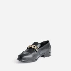 Mocassin Noir En Cuir à Chaîne -Caprices Chaussures Boutique WWWERM 10383580386 2