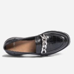 Mocassin TEXTO Noir Embossé Croco -Caprices Chaussures Boutique WWWERM 10383580394 4