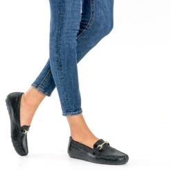 Mocassin Noir En Cuir Velours Effet Python -Caprices Chaussures Boutique WWWERM 10383580395 10