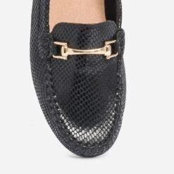 Mocassin Noir En Cuir Velours Effet Python -Caprices Chaussures Boutique WWWERM 10383580395 5