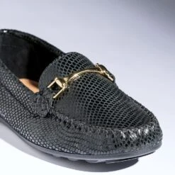 Mocassin Noir En Cuir Velours Effet Python -Caprices Chaussures Boutique WWWERM 10383580395 6