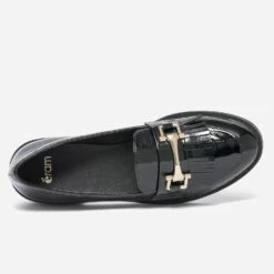 Mocassin Noir Verni à Franges -Caprices Chaussures Boutique WWWERM 10383580416 4