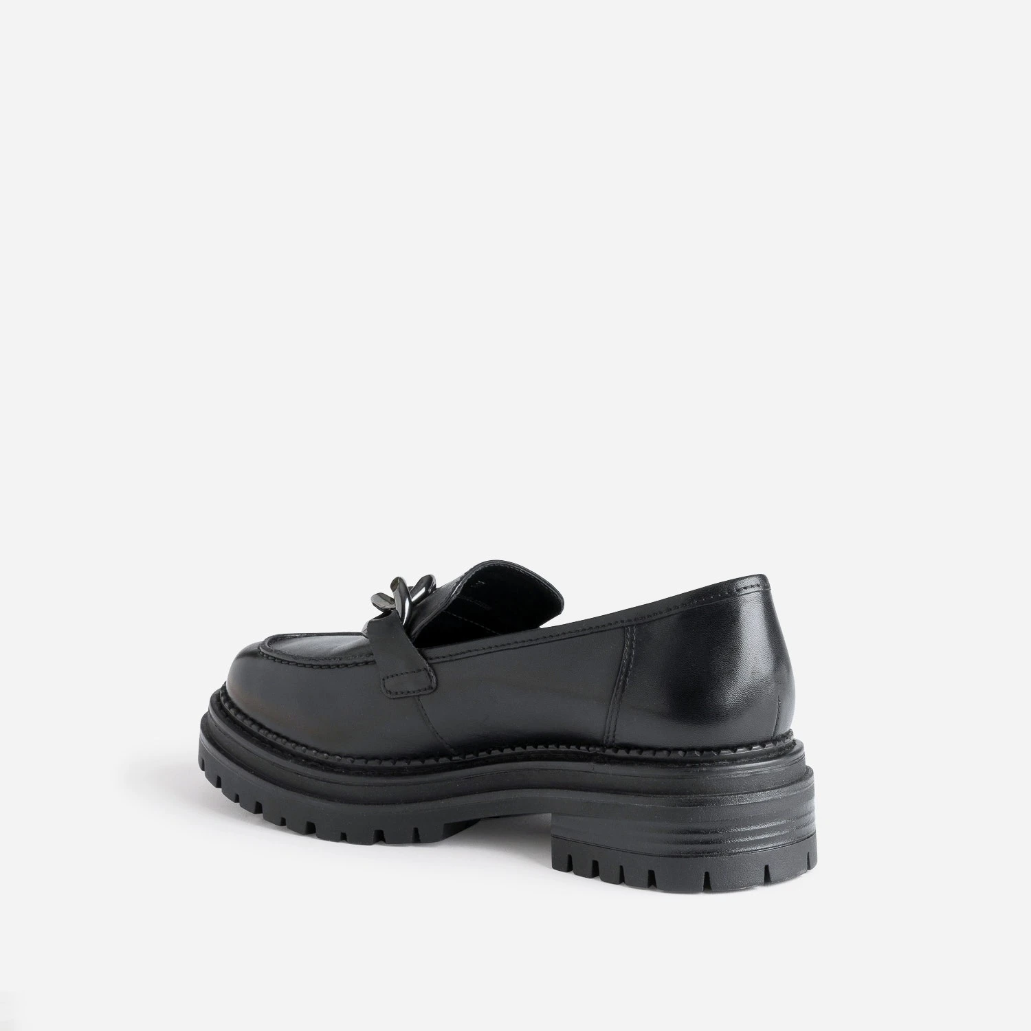 Mocassin TEXTO Noir En Cuir à Semelle Crantée 6 Mocassin TEXTO Noir En Cuir à Semelle Crantée – Image 4