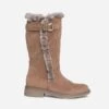 Botte Camel Fourrée En Cuir Velours 1 Botte Camel Fourrée En Cuir Velours -Caprices Chaussures Boutique WWWERM 10383810222 0