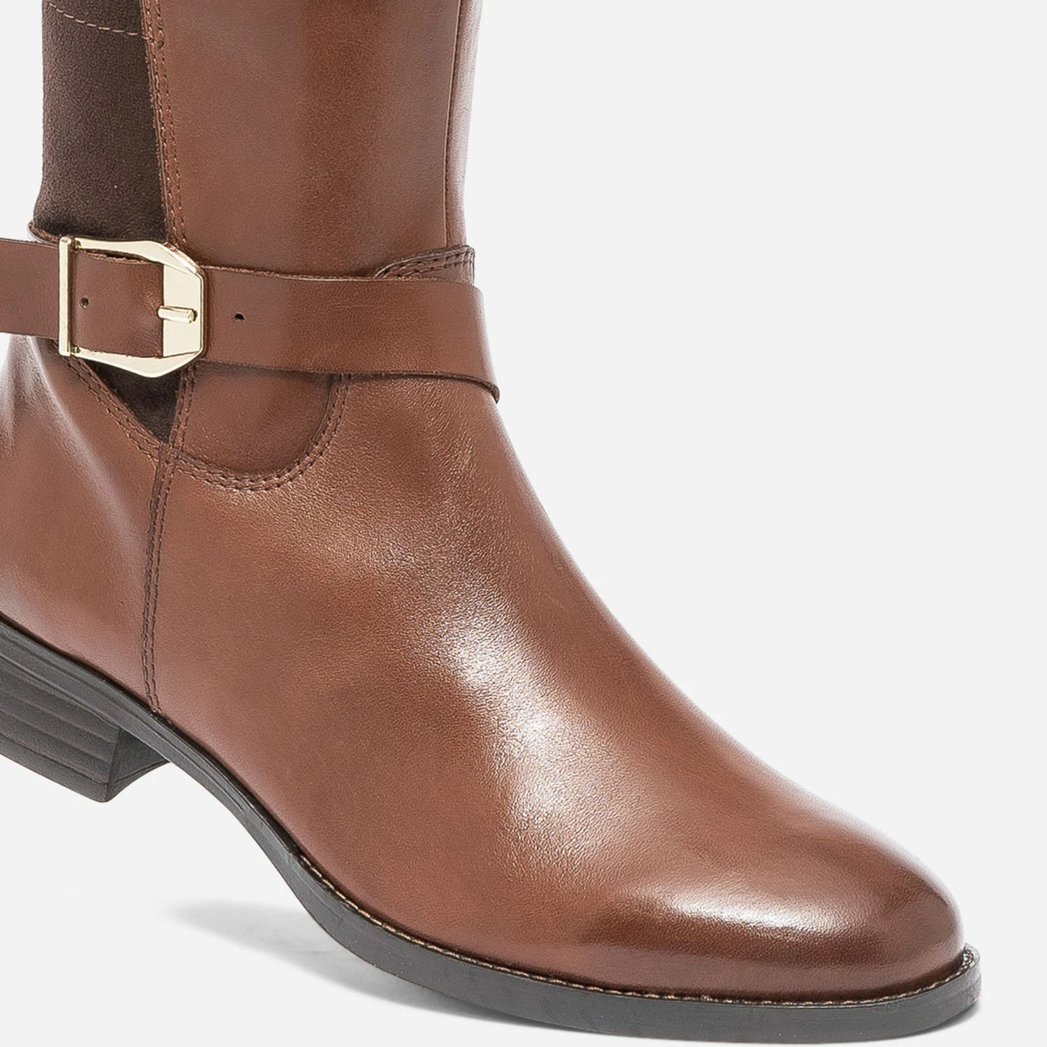 Botte CAPRICE Cognac En Cuir Et Textile à Boucle 8 Botte CAPRICE Cognac En Cuir Et Textile à Boucle – Image 6