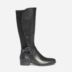 Botte Plate CAPRICE Noire En Cuir