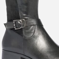 Botte Plate CAPRICE Noire En Cuir -Caprices Chaussures Boutique WWWERM 10383810283 5