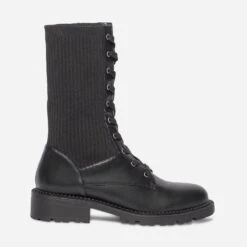 Bottine TEXTO Noire à Haute Tige élastiquée