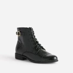 Bottine Noire Effet Python -Caprices Chaussures Boutique WWWERM 10383821135 1