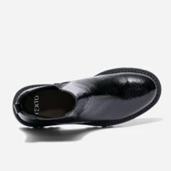 Chelsea Boots TEXTO Noir Verni Embossé Effet Python -Caprices Chaussures Boutique WWWERM 10383821293 4