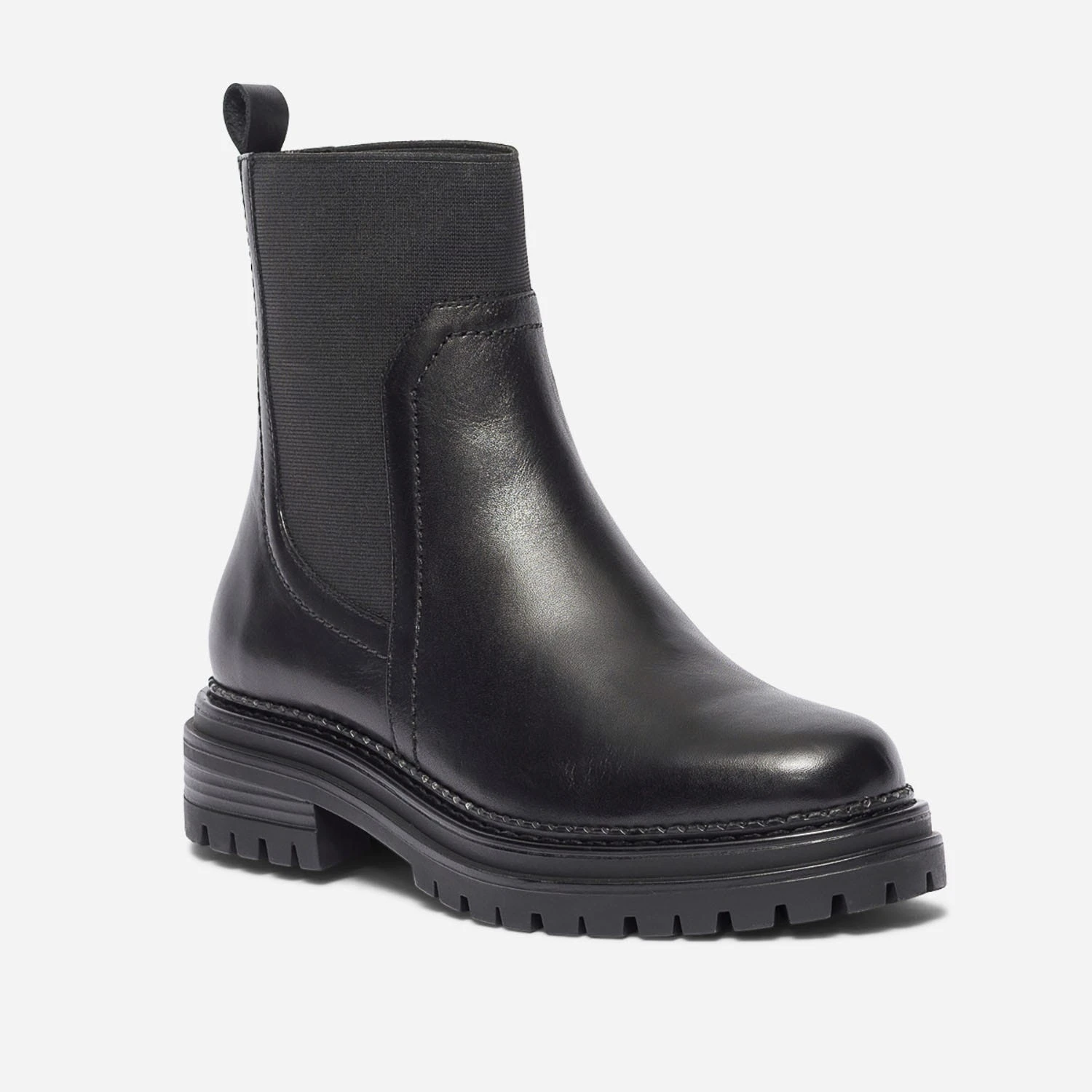 Chelsea Boots TEXTO Noir En Cuir à Semelle Crantée 5 Chelsea Boots TEXTO Noir En Cuir à Semelle Crantée – Image 3
