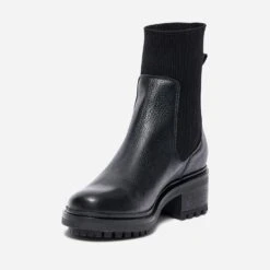 Chelsea Boots-chaussette TEXTO Noir En Cuir -Caprices Chaussures Boutique WWWERM 10383821361 2