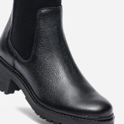Chelsea Boots-chaussette TEXTO Noir En Cuir -Caprices Chaussures Boutique WWWERM 10383821361 5