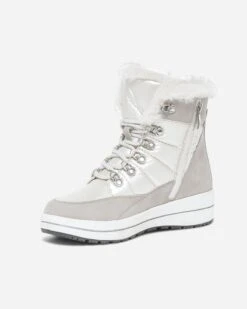Boots CAPRICE Blanc Bi Matière Fourré -Caprices Chaussures Boutique WWWERM 10383821460 2