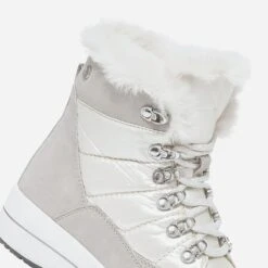 Boots CAPRICE Blanc Bi Matière Fourré -Caprices Chaussures Boutique WWWERM 10383821460 5