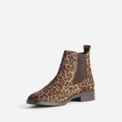 Chelsea Boots Camel éco-conçu Cuir Velours à Motif Léopard -Caprices Chaussures Boutique WWWERM 10383821497 2