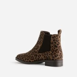 Chelsea Boots Camel éco-conçu Cuir Velours à Motif Léopard -Caprices Chaussures Boutique WWWERM 10383821497 3