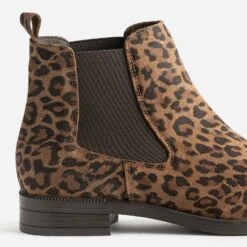 Chelsea Boots Camel éco-conçu Cuir Velours à Motif Léopard -Caprices Chaussures Boutique WWWERM 10383821497 5