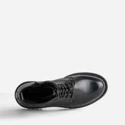 Boots à Lacet TEXTO Noir Cuir à Semelle Crantée -Caprices Chaussures Boutique WWWERM 10383821517 4