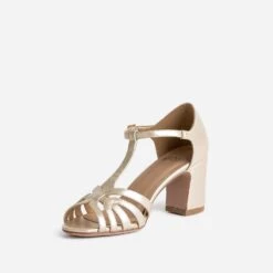 Sandale Dorée à Talon -Caprices Chaussures Boutique WWWERM 10383930001 2