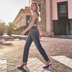 Escarpin Slingback TEXTO Violet Satiné -Caprices Chaussures Boutique WWWERM 10383930103 8