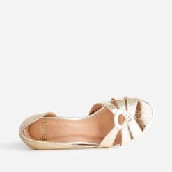 Escarpin Open-toe Doré Métallisé Froissé 12 Escarpin Open-toe Doré Métallisé Froissé -Caprices Chaussures Boutique WWWERM 10383930104 4