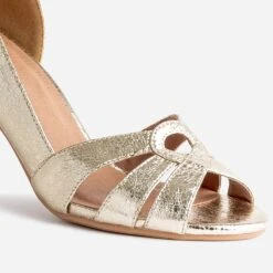 Escarpin Open-toe Doré Métallisé Froissé 13 Escarpin Open-toe Doré Métallisé Froissé -Caprices Chaussures Boutique WWWERM 10383930104 5