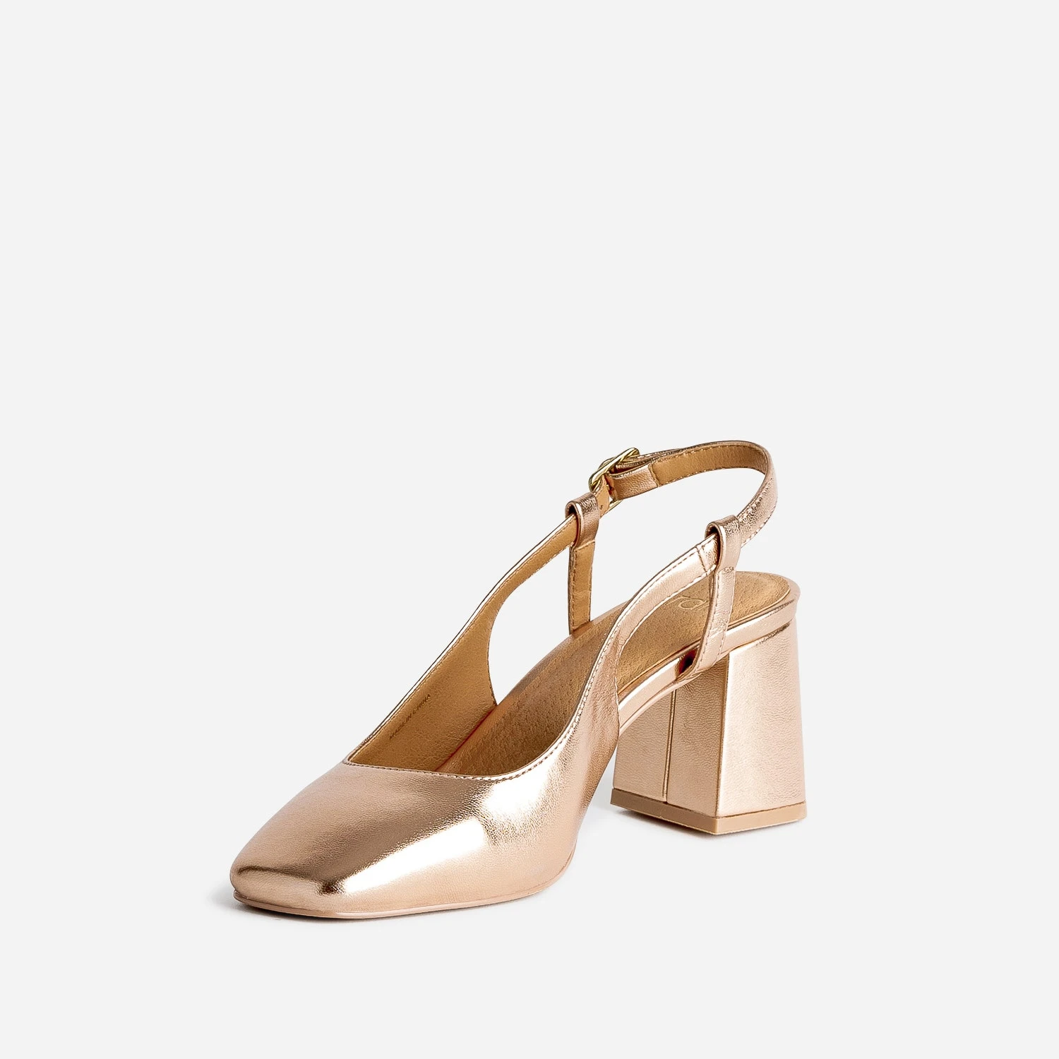 Escarpin Slingback Cuivré Métallisé à Bout Carré 5 Escarpin Slingback Cuivré Métallisé à Bout Carré – Image 3