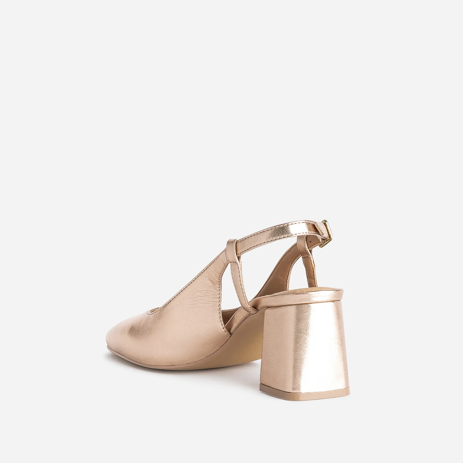 Escarpin Slingback Cuivré Métallisé à Bout Carré 6 Escarpin Slingback Cuivré Métallisé à Bout Carré – Image 4