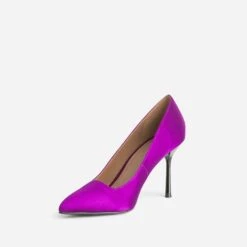 Escarpin TEXTO Violet Satiné Avec Découpe Biais -Caprices Chaussures Boutique WWWERM 10383960013 2