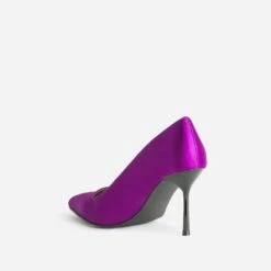 Escarpin TEXTO Violet Satiné Avec Découpe Biais -Caprices Chaussures Boutique WWWERM 10383960013 3