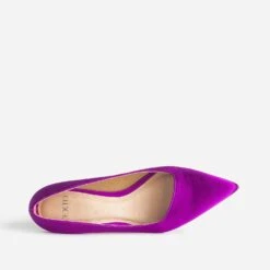 Escarpin TEXTO Violet Satiné Avec Découpe Biais -Caprices Chaussures Boutique WWWERM 10383960013 4