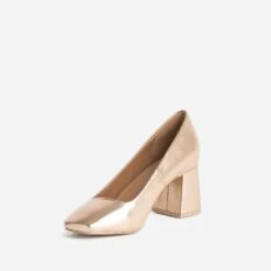 Escarpin Rose Cuivré Métallisé à Bout Carré -Caprices Chaussures Boutique WWWERM 10383960016 2