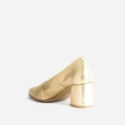 Escarpin Doré En Cuir à Décolleté Couvrant -Caprices Chaussures Boutique WWWERM 10383960019 3