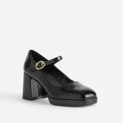 Babies à Talon Noir Verni à Plateforme -Caprices Chaussures Boutique WWWERM 10383960786 1