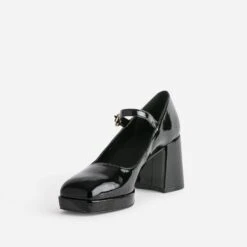 Babies à Talon Noir Verni à Plateforme -Caprices Chaussures Boutique WWWERM 10383960786 2