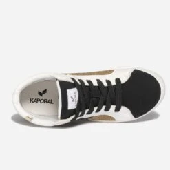 Basket KAPORAL Noire, Blanche Et Mesh Doré -Caprices Chaussures Boutique WWWERM 10383970088 4